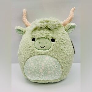 Squishmallows Light Green Floral Belly Plush Bag